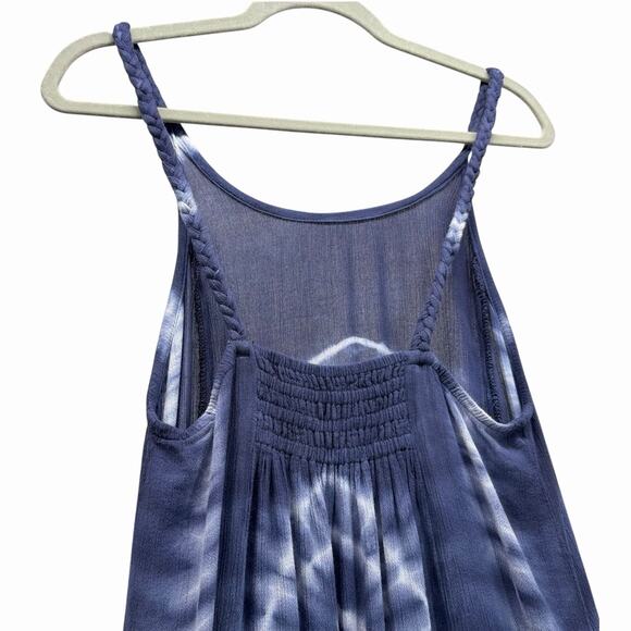 Gypsy Rose Maxi Dress Tie Dye Boho Free Size Blue Soft Rayon Handmade in Nepal - Picture 8 of 10